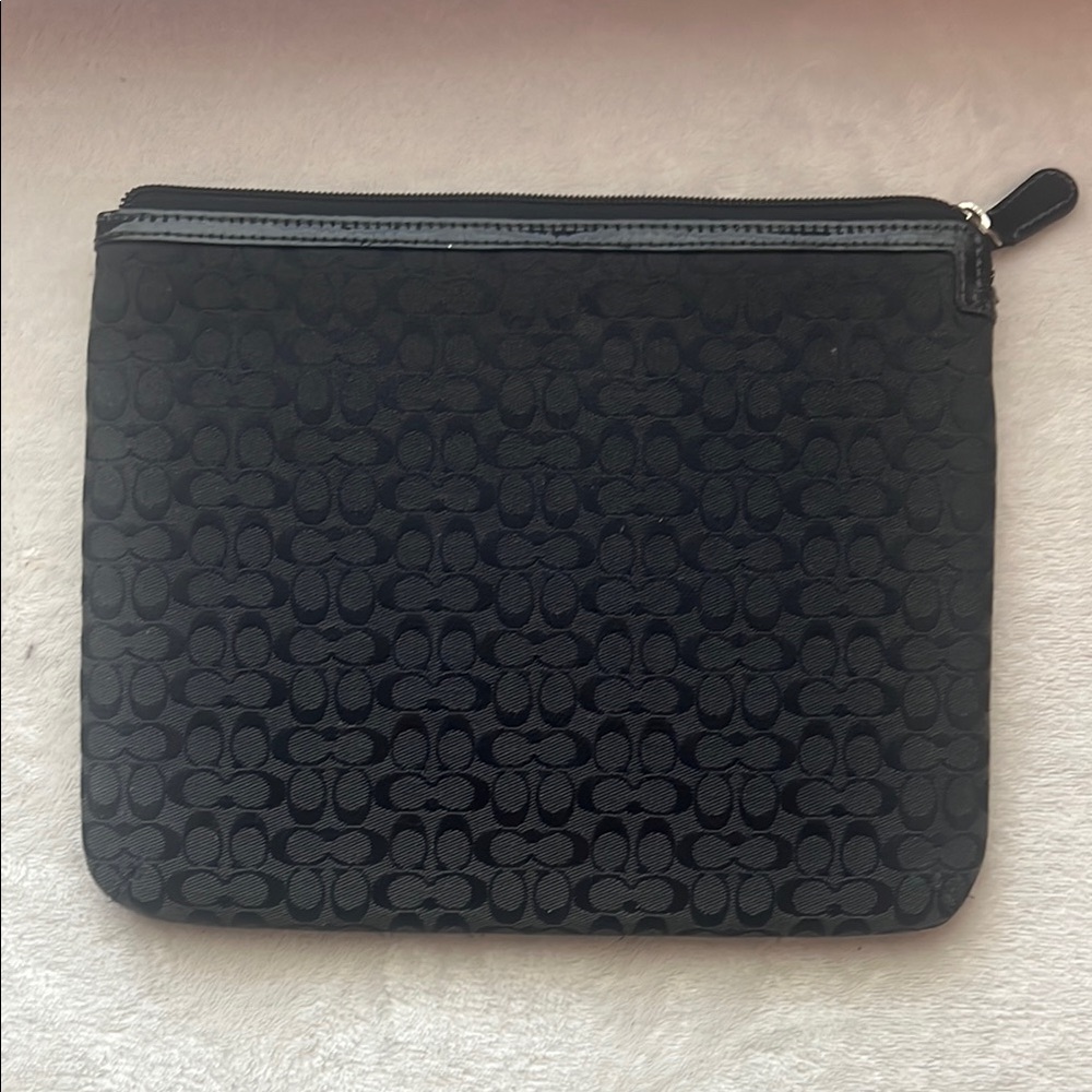 Coach Black Monogram Laptop Case